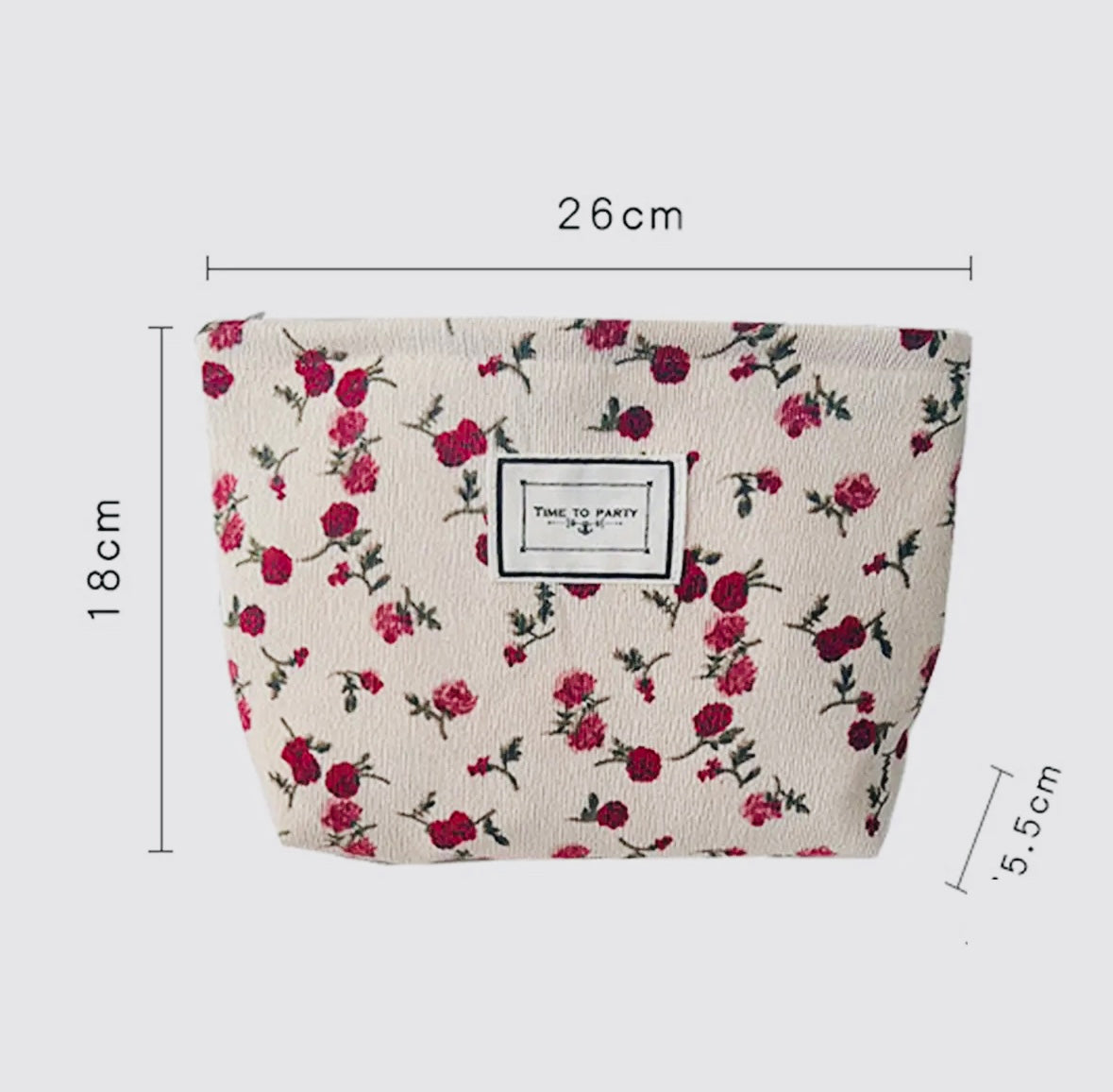 Corduroy Floral Travel / Makeup Bag