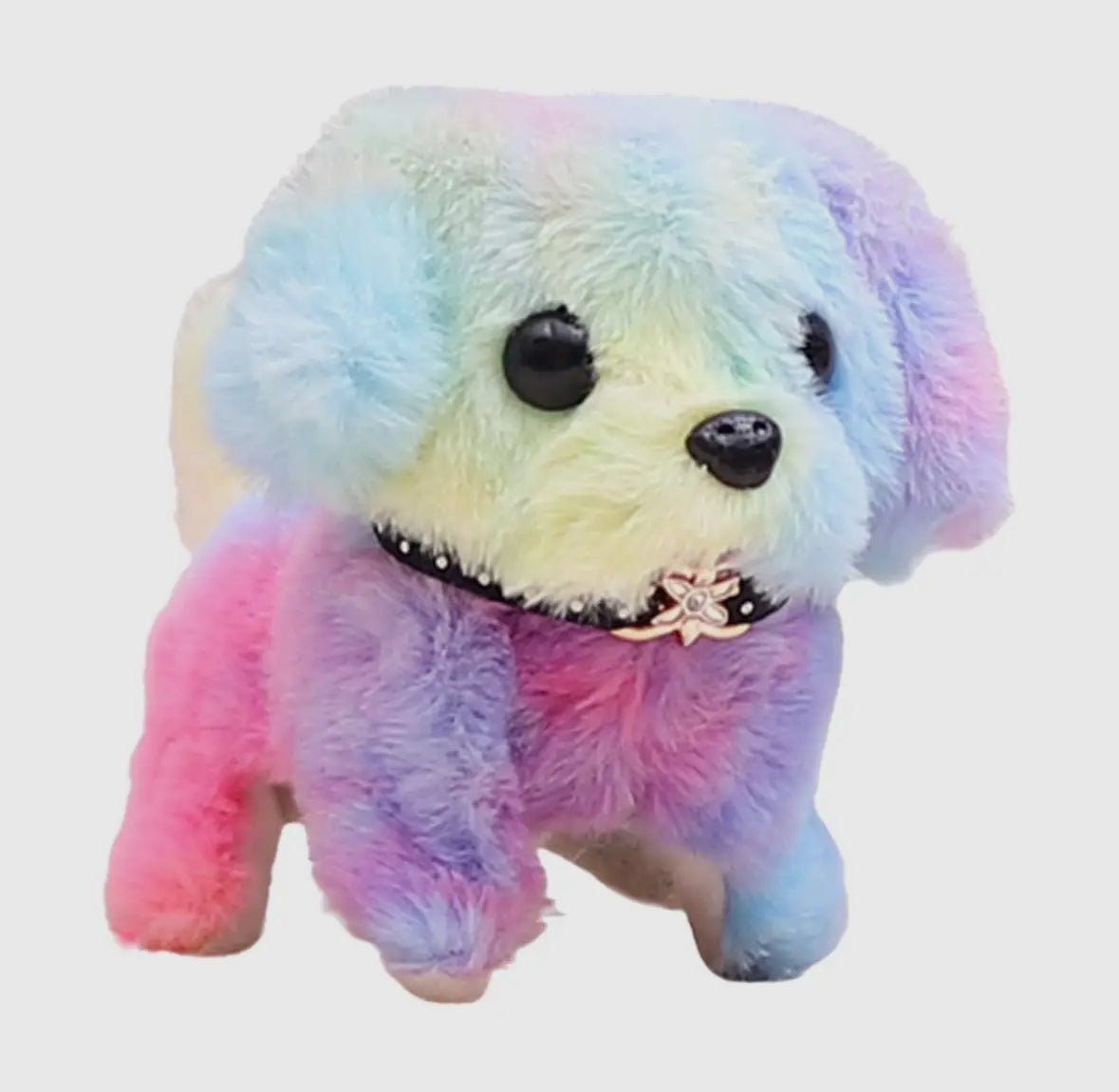 Walking Rainbow Tie Dye Plush Puppy