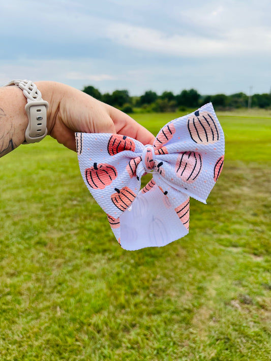 Neutral Pumpkins Head Wrap Bow - Infant