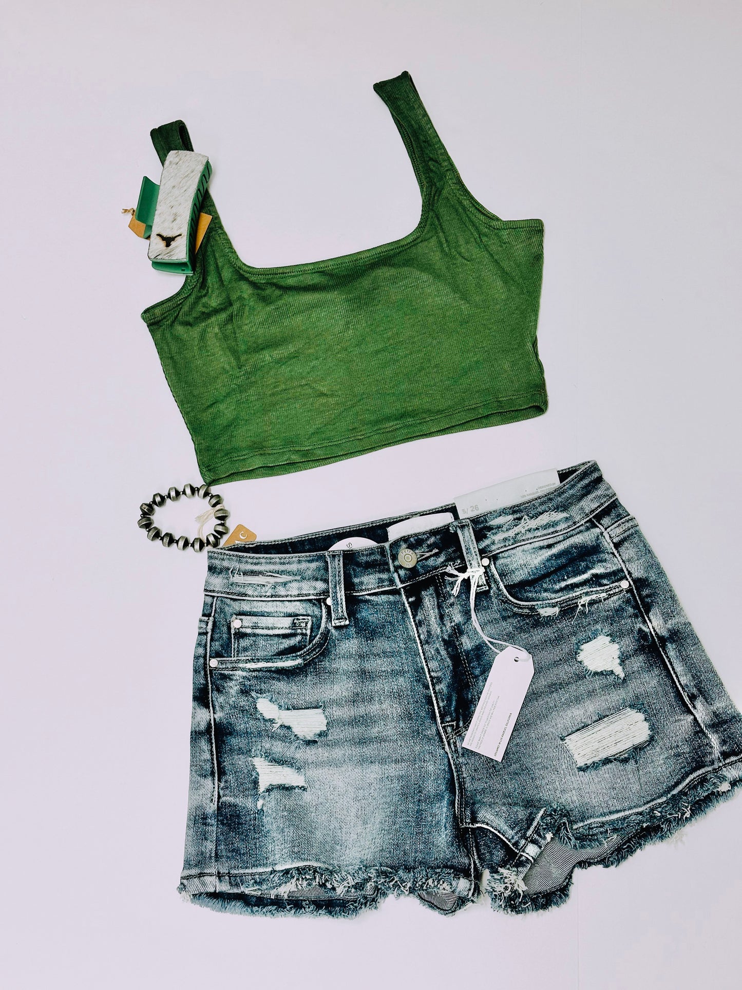 Green Cropped Tank