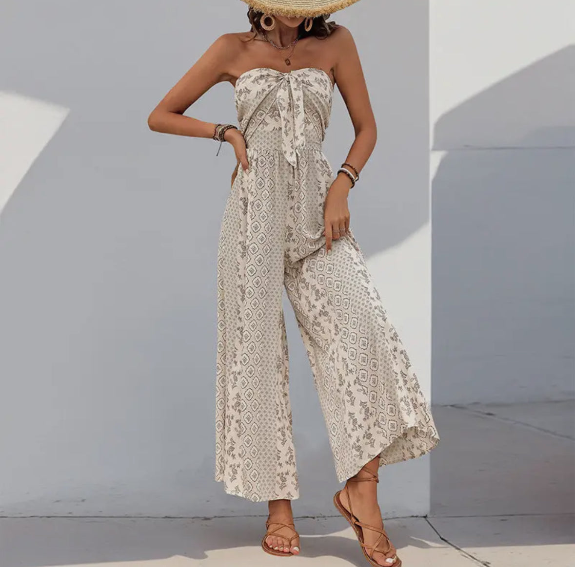 Strapless Flowy Floral Romper RTS