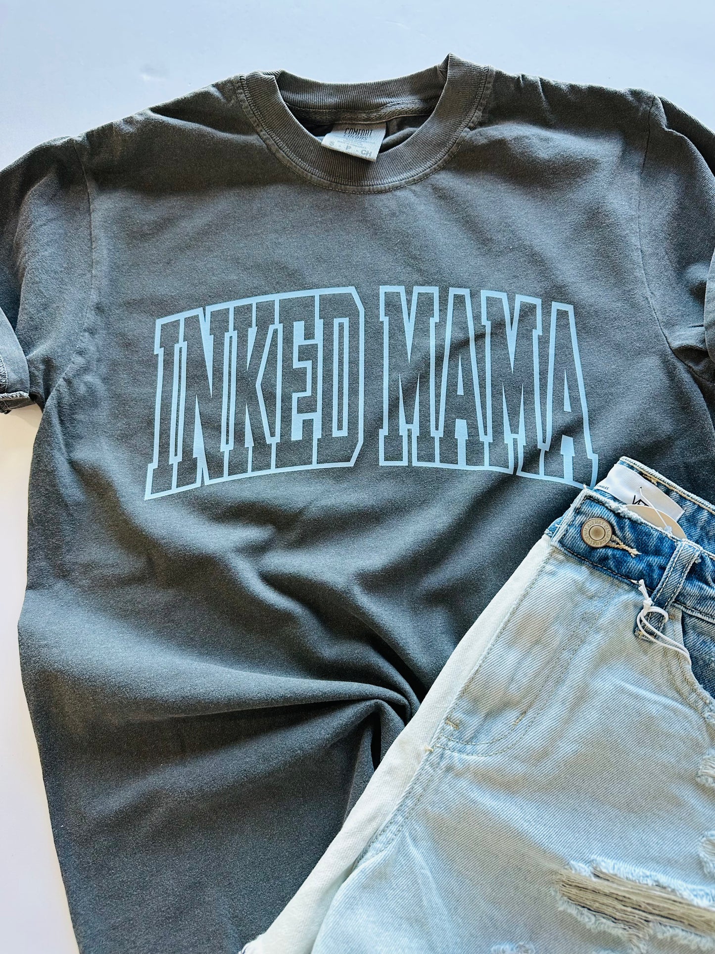Inked Mama (Lt. Blue Ink) CC Pepper Tee Small