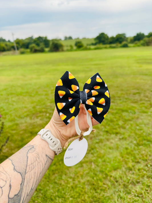 Candy Corn Bow on nylon- Infant
