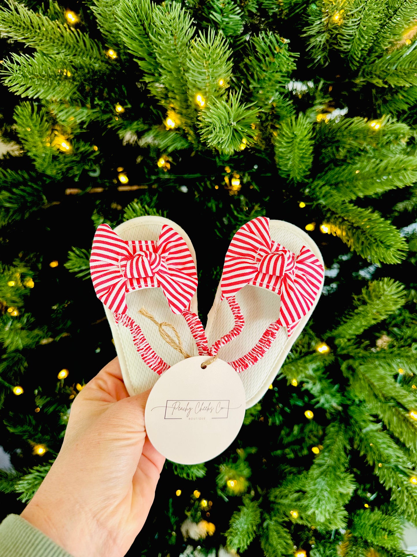 All American Baby Red Striped Sandals RTS