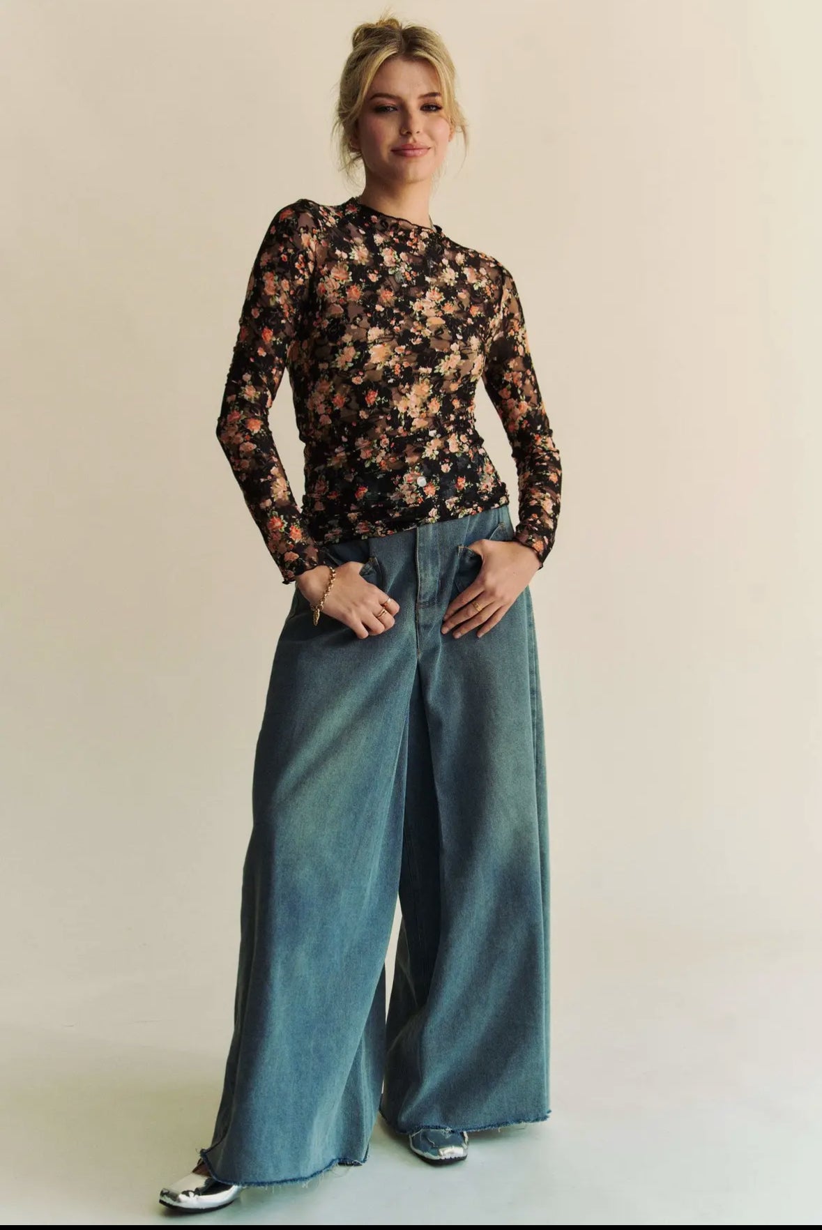 Floral Lace Layering Top RTS