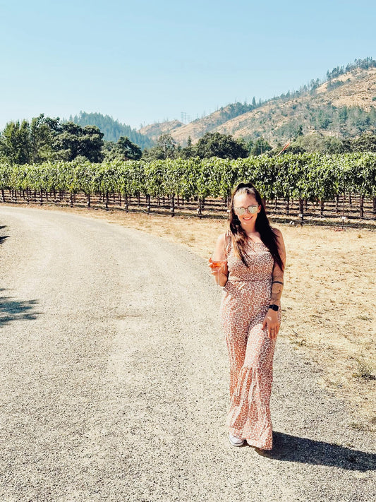 Allison Apricot Wide Leg Floral Jumper