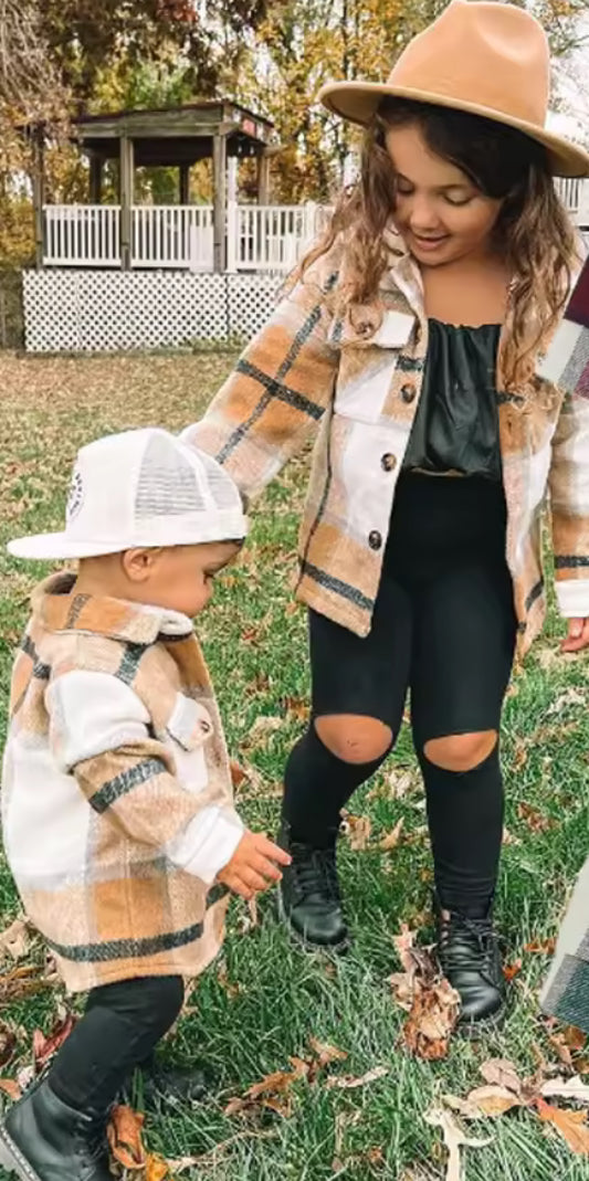 Brooklyn Cream + Camel Flannel RTS