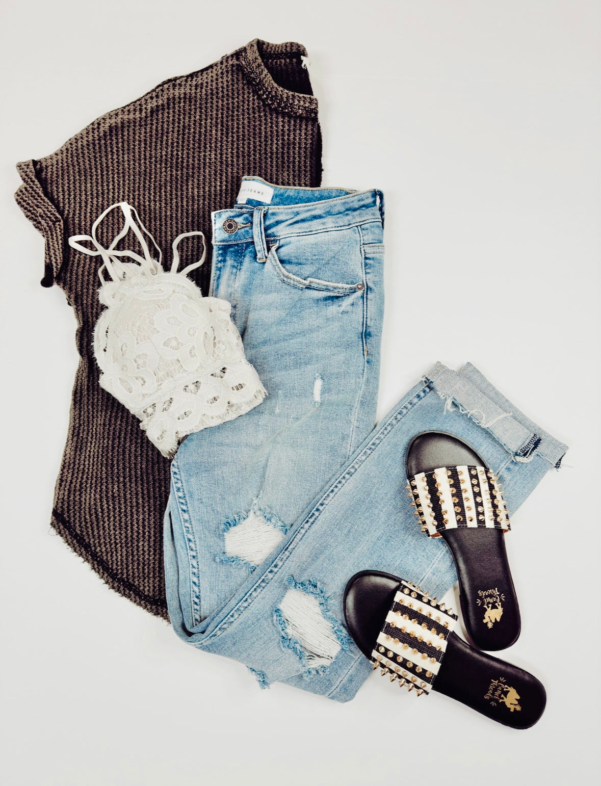 Cassie Slip On Studded Sandal