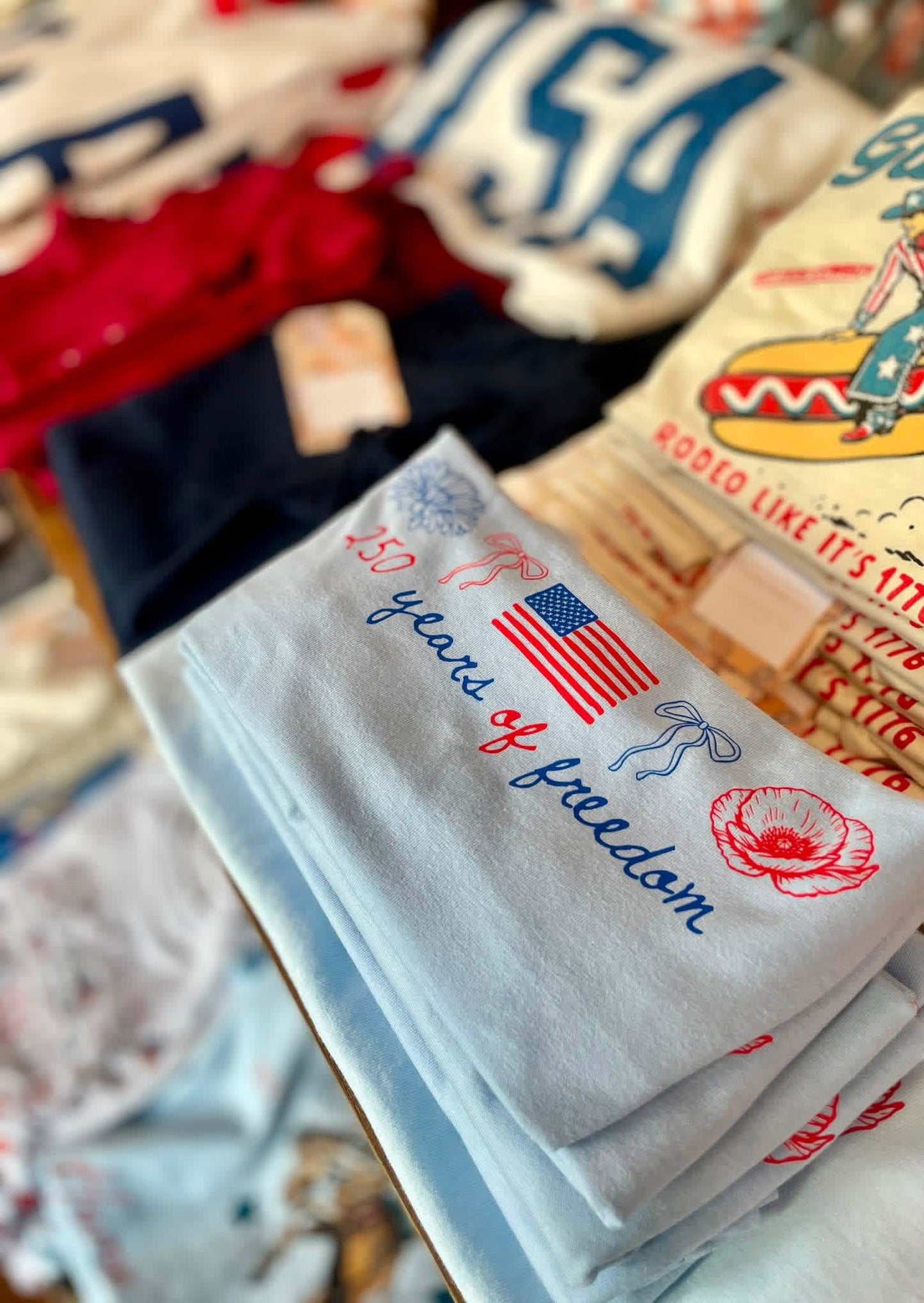 250 Years of Freedom Floral + Bows Tee - Adult