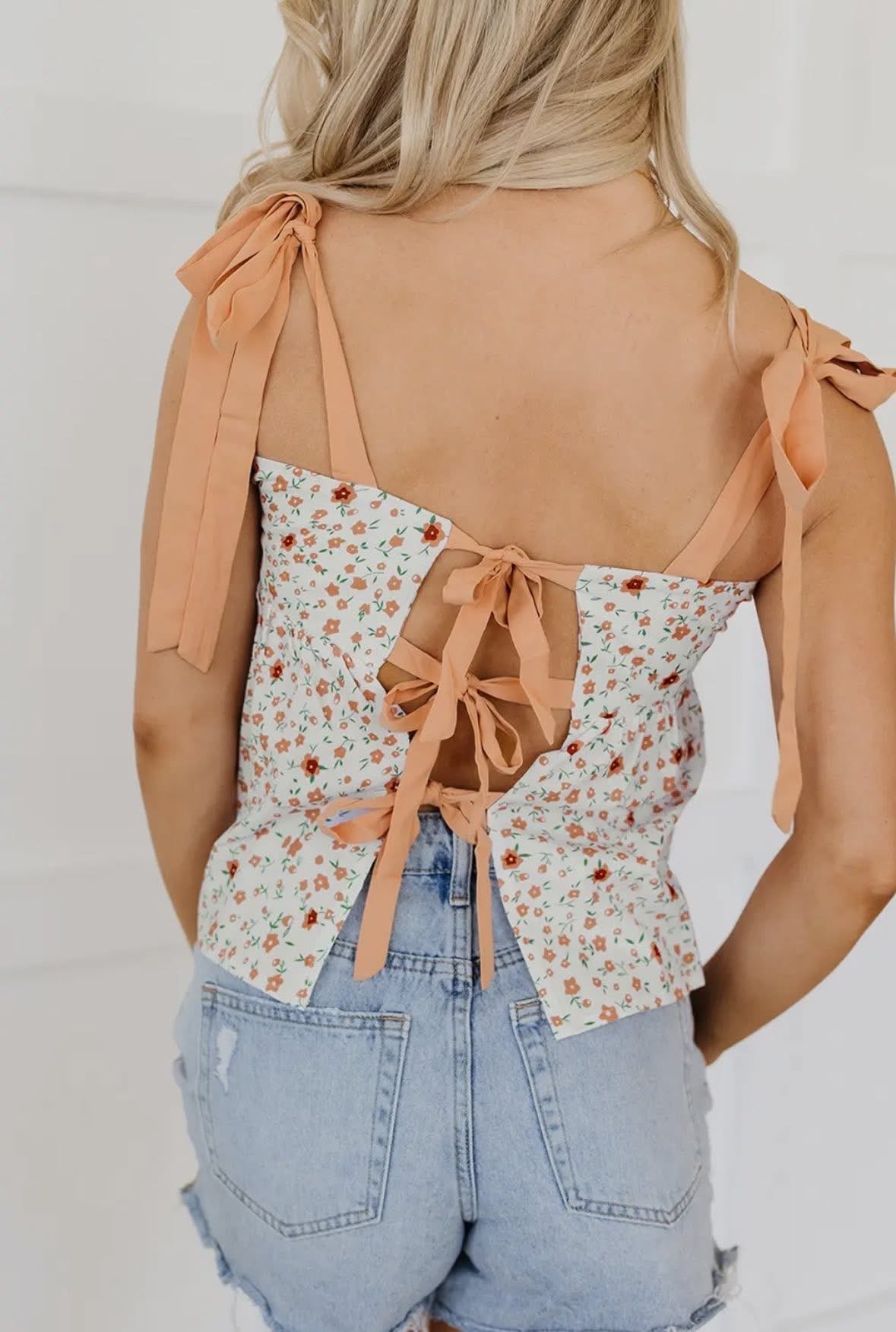 Alyssa All Tied Up Floral Babydoll Tank RTS