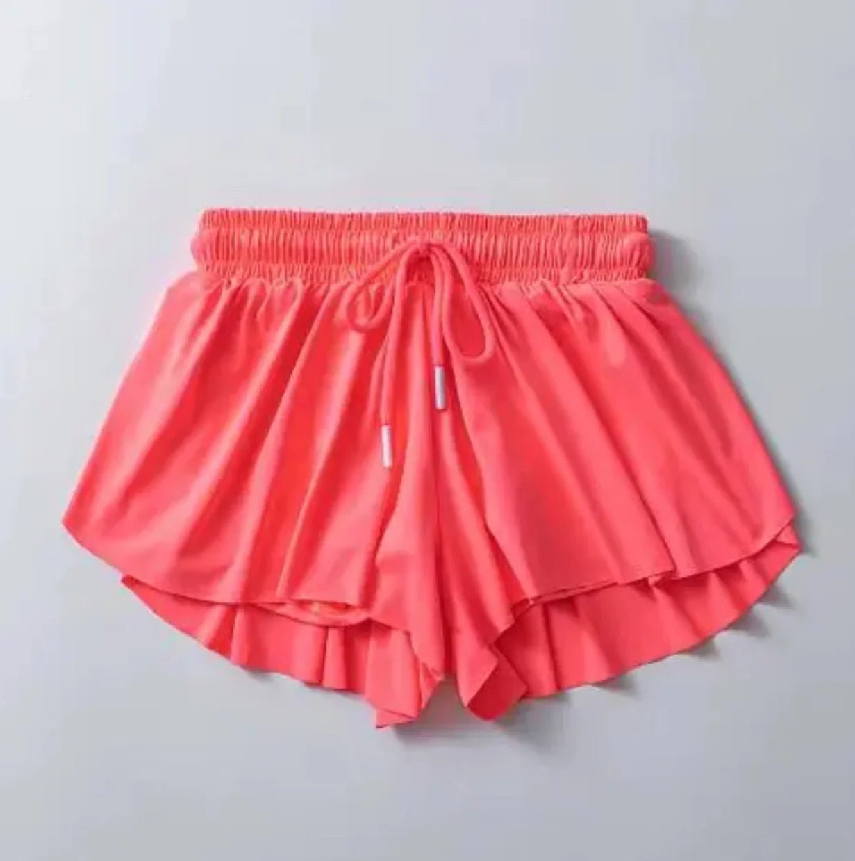 Coral Tulip Flowy Shorts W/Built in Spandex