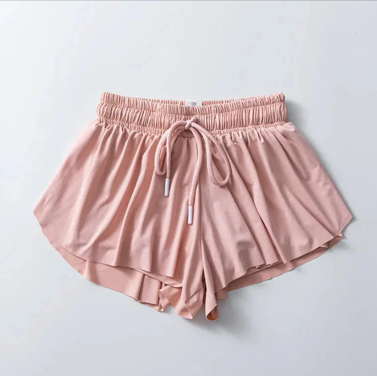 Mauve Tulip Flowy Shorts W/Built in Spandex 7/8Y