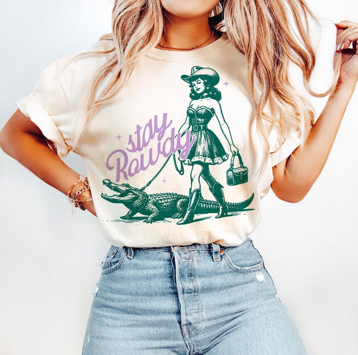 Stay Rowdy Alligator Walking Tee