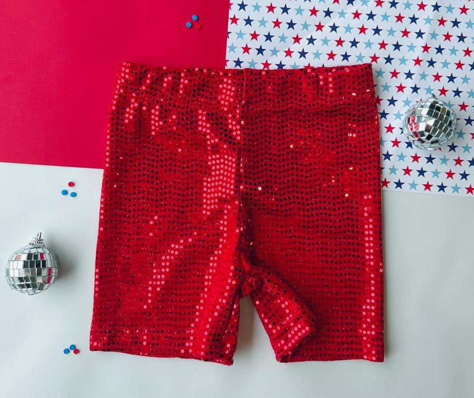 Red Sequin Bikers 12M