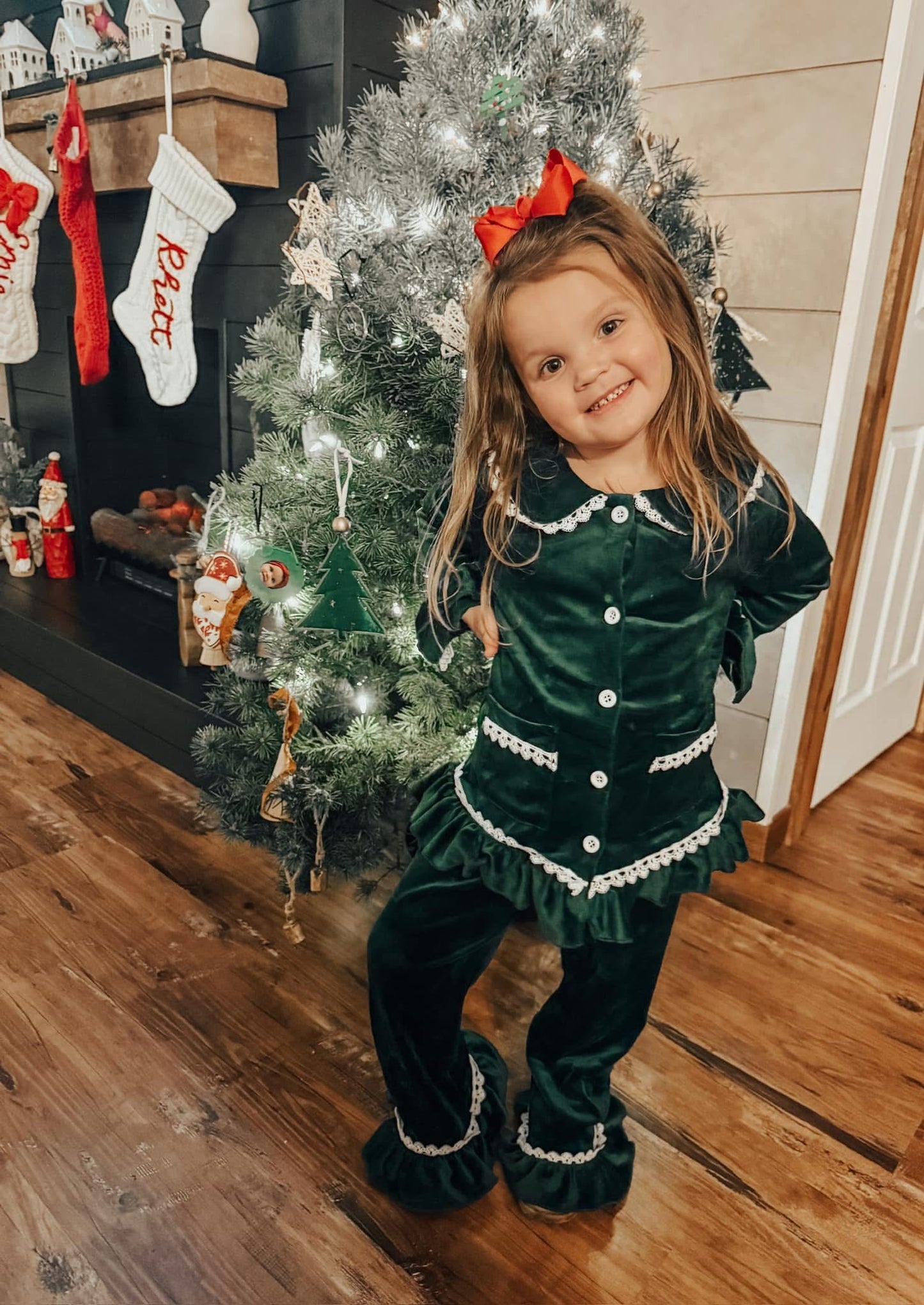 Classic Velvet Girls PJ Set