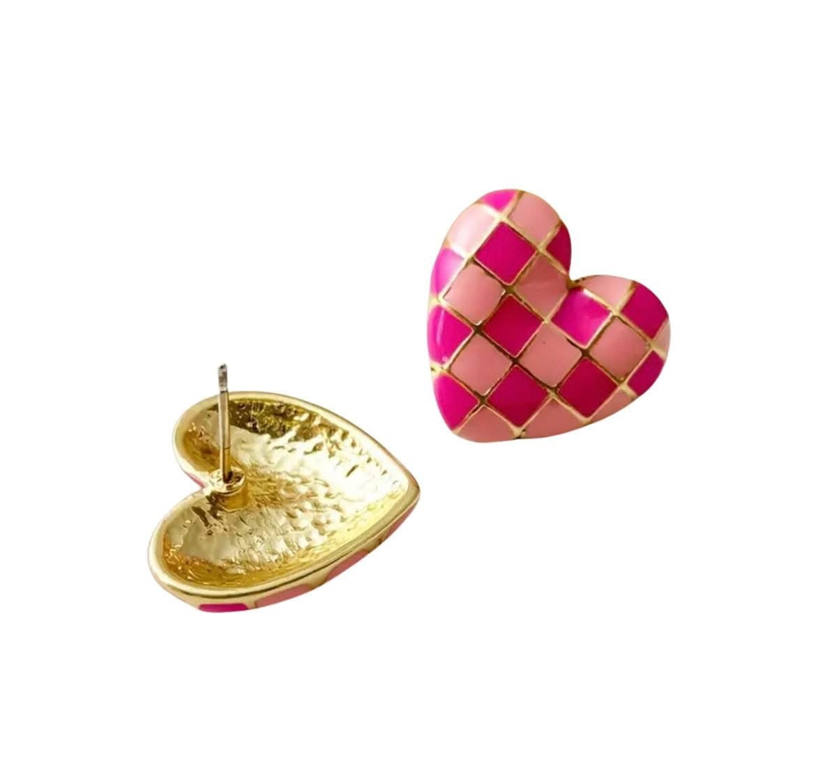 Checkmate Hearts Earrings