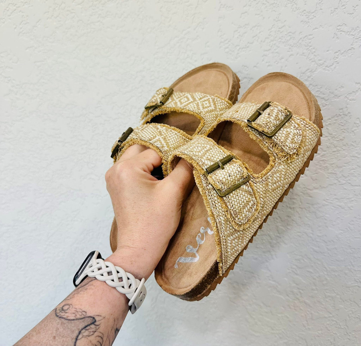 Ellie Boho Aztec Sandal - Natural