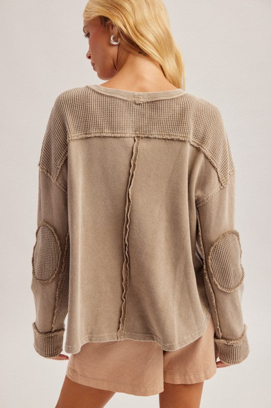 Madelyn Moto Stone Washed Terry Top