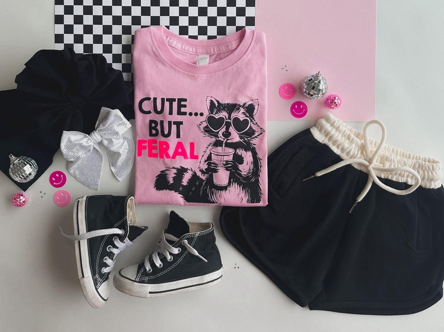 Girls Cute But Feral Tee PreO