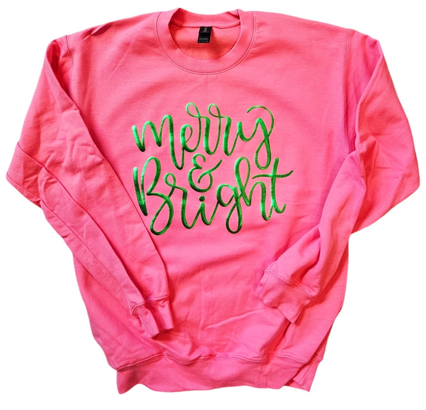 Merry & Bright Metallic Puff Print Crew RTS
