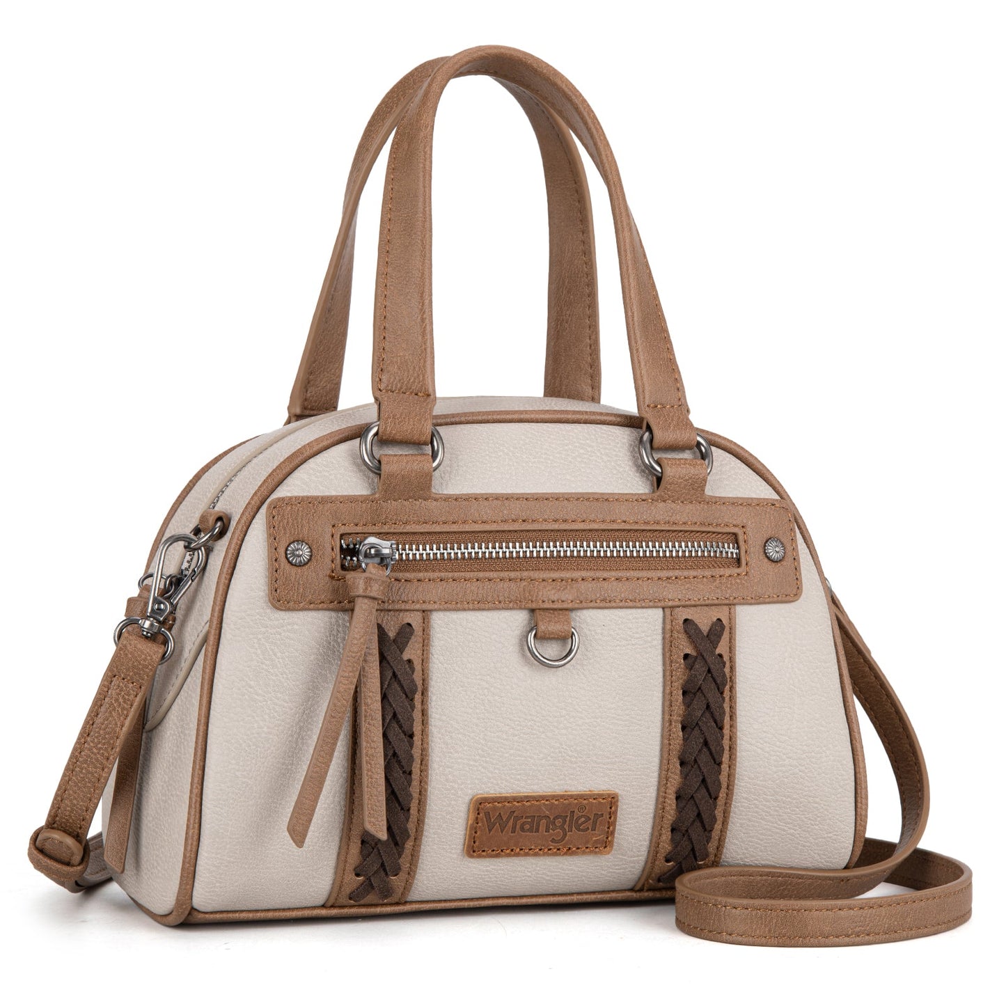 Wrangler Whipstitch Crossbody / Satchel - Light Gray