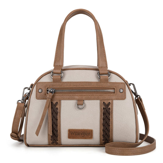 Wrangler Whipstitch Crossbody / Satchel - Light Gray