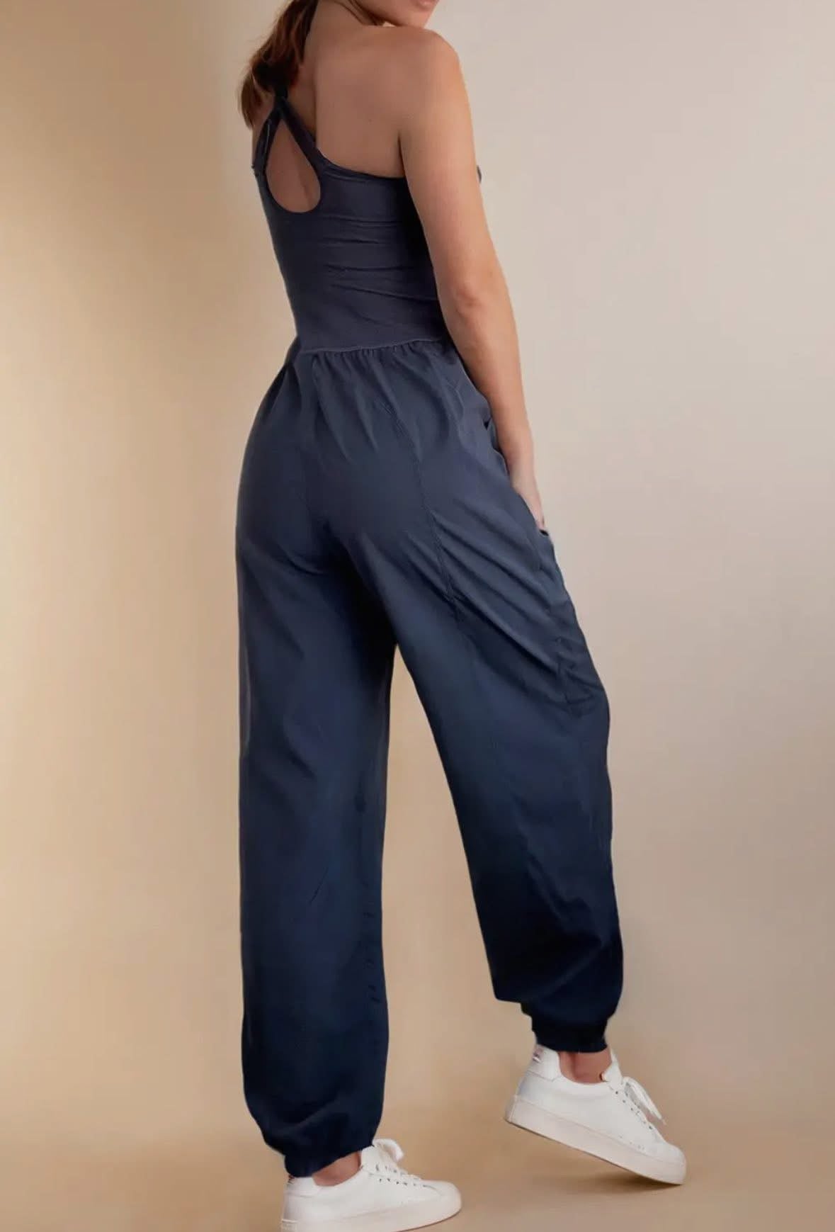 Stopping For Coffee Jogger Cutout Jumpsuit RTS