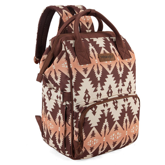 Aztec Brown Wrangler Bag / Diaper Bag - Coffee Interior