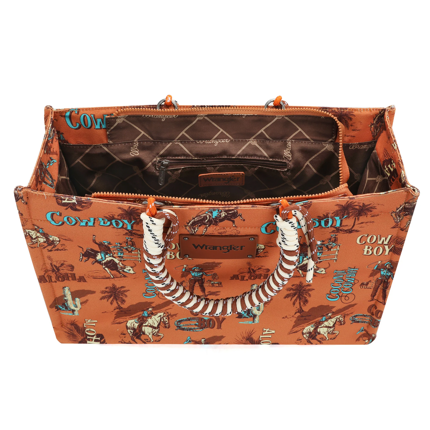 Camel Cactus Cowboy Wrangler Canvas Tote RTS