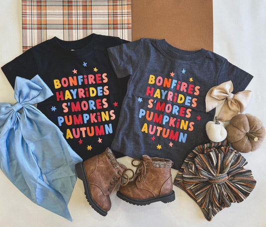 Bonfires Hayrides S’mores Tee Black