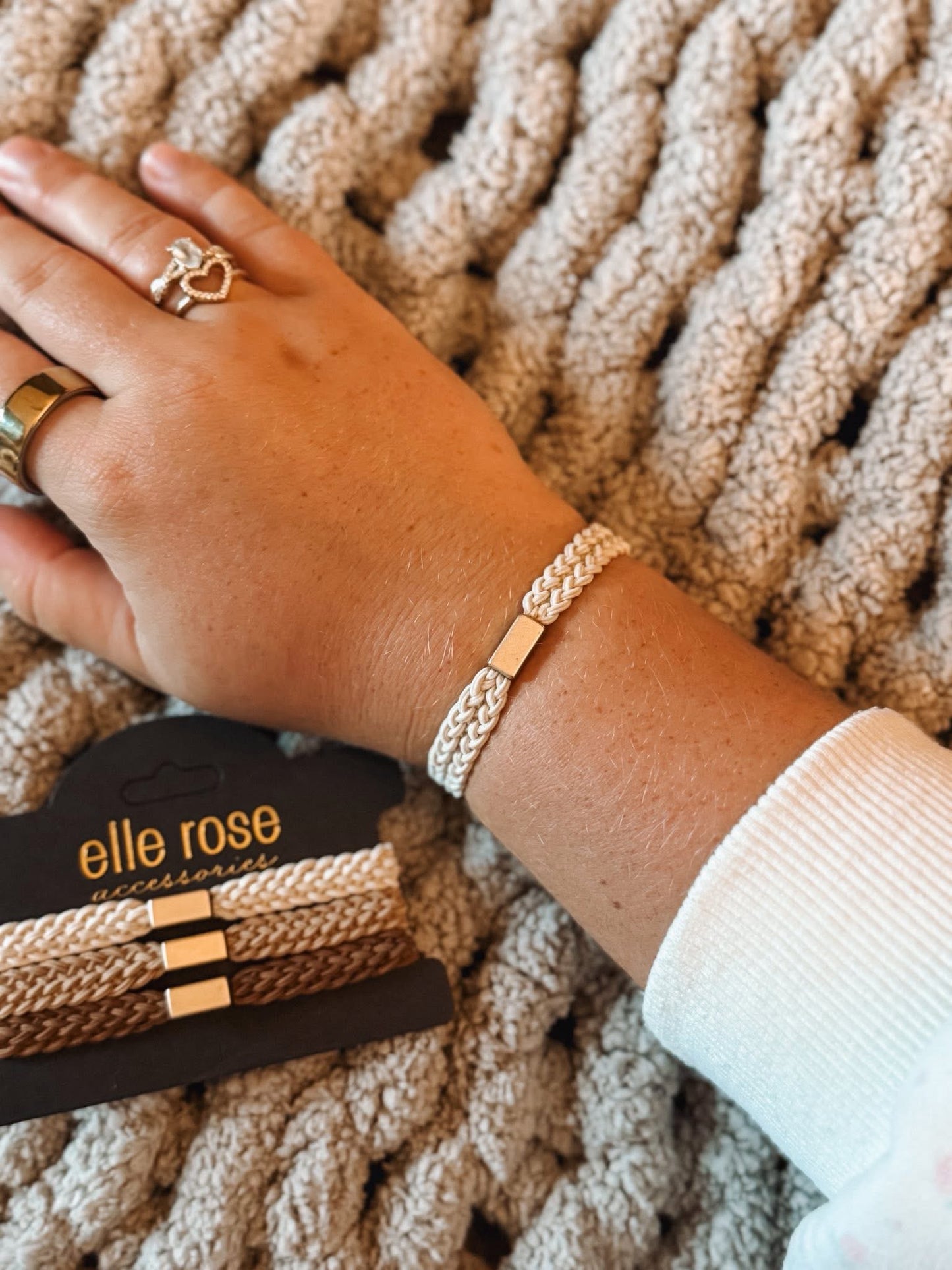 Braided Hair Tie / Bracelet Trio