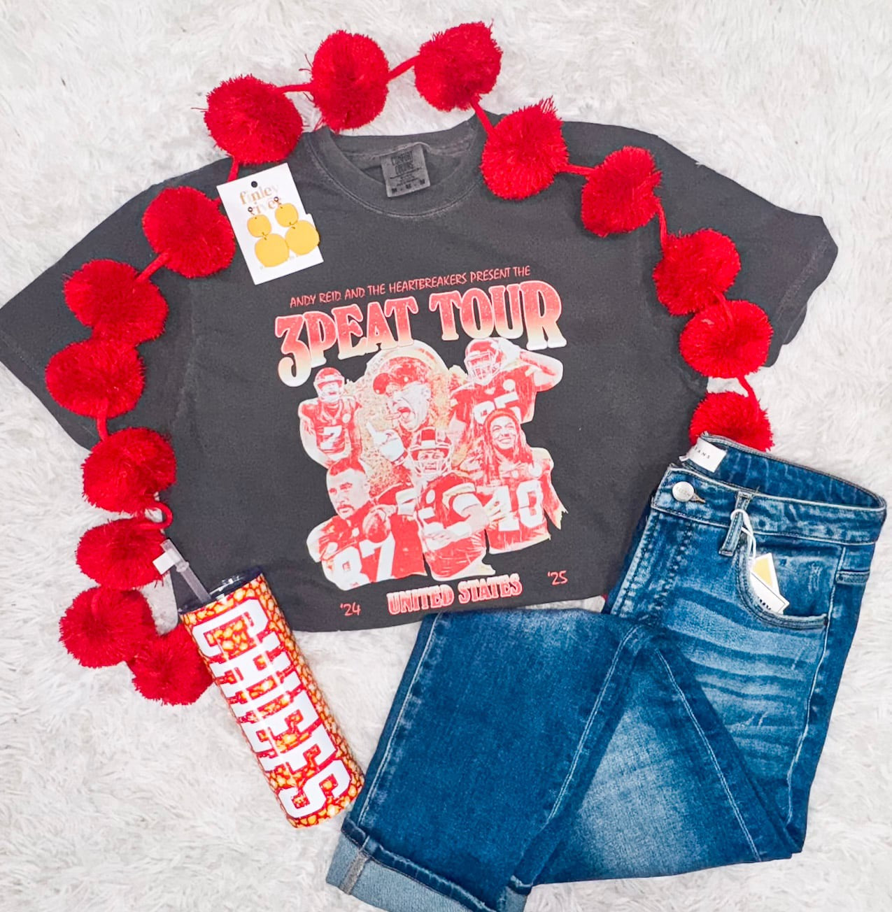 3PEAT TOUR CHIEFS - Pepper Comfort Color Tee RTS