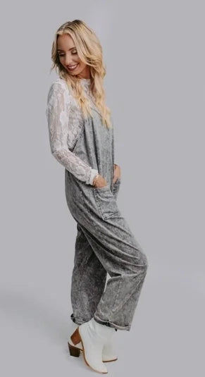 Acid Wash Jumpsuit RTS