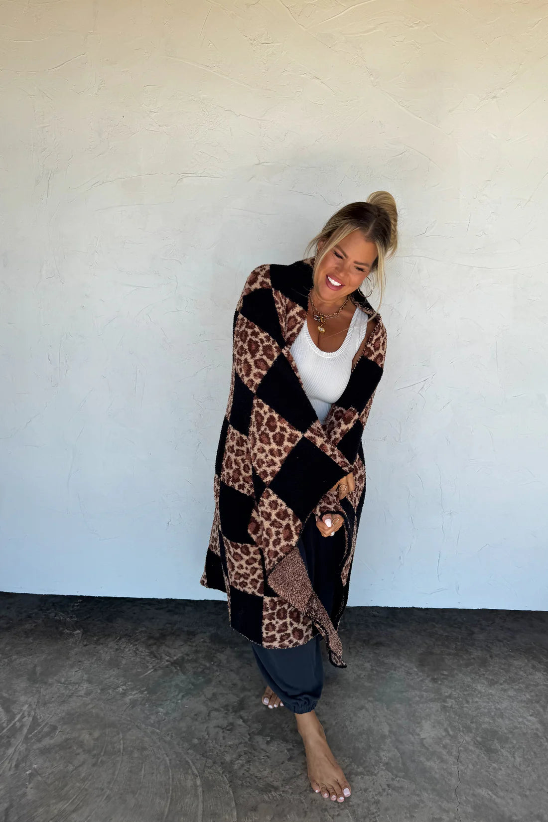Checkered Leopard Luxe BLANKET PreO