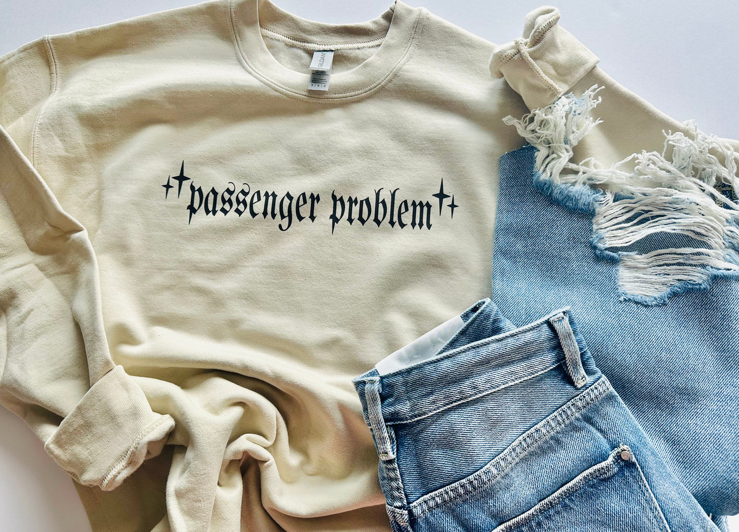 Passenger Problem Crew Sand Gildan Medium