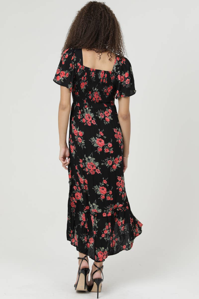 Ravena Twist Front Cutout Hi-Lo Side Slit Dress