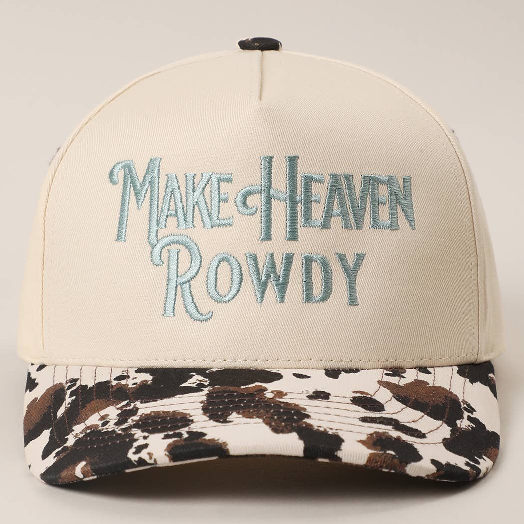 MAKE HEAVEN ROWDY Embroidered Trucker Hat