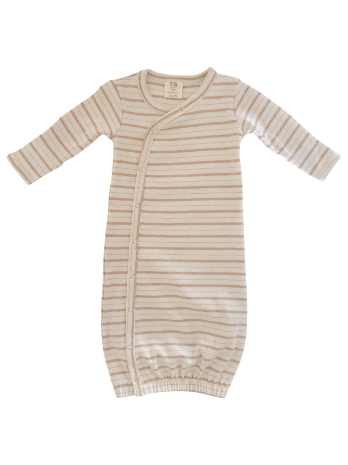 Neutral Nelly Stripe Organic Sleep Gown