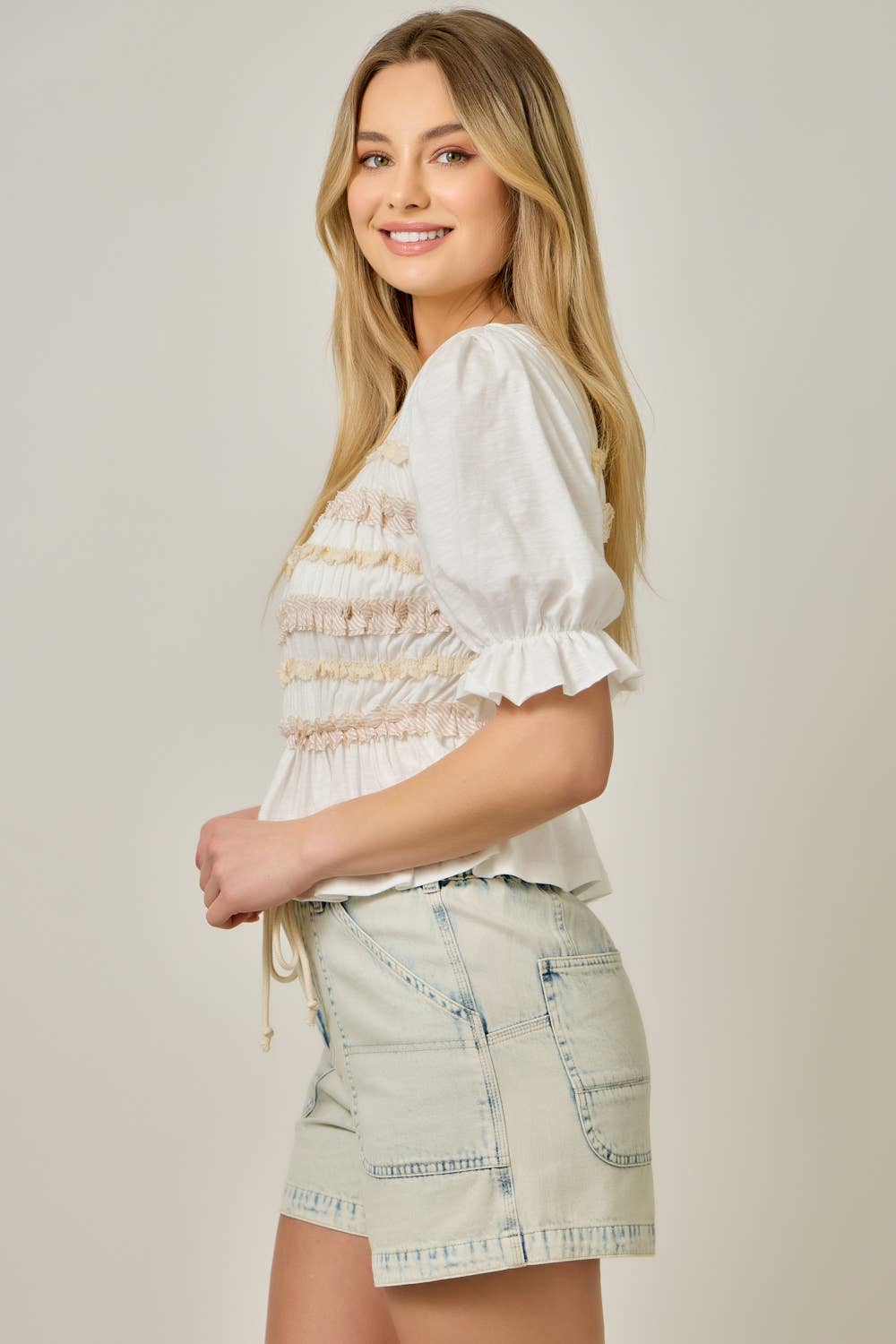 Lovely Lace + Lined Peplum Top