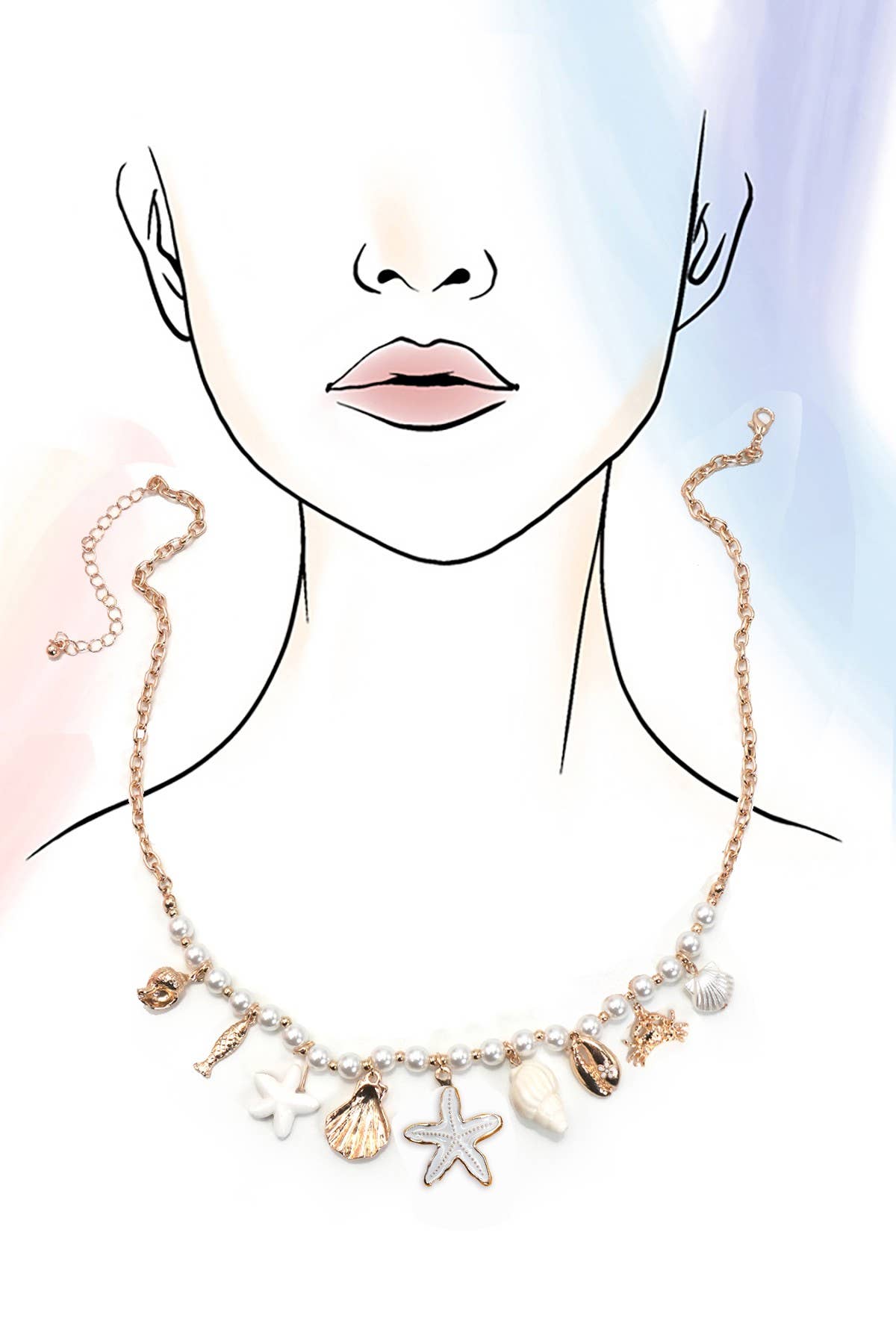 Pearl Seashell Charm Necklace