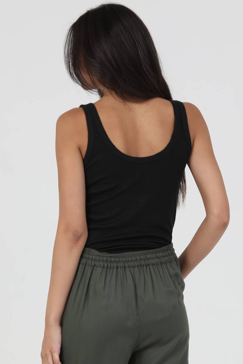 Natalie Notch Ribbed Tank Top