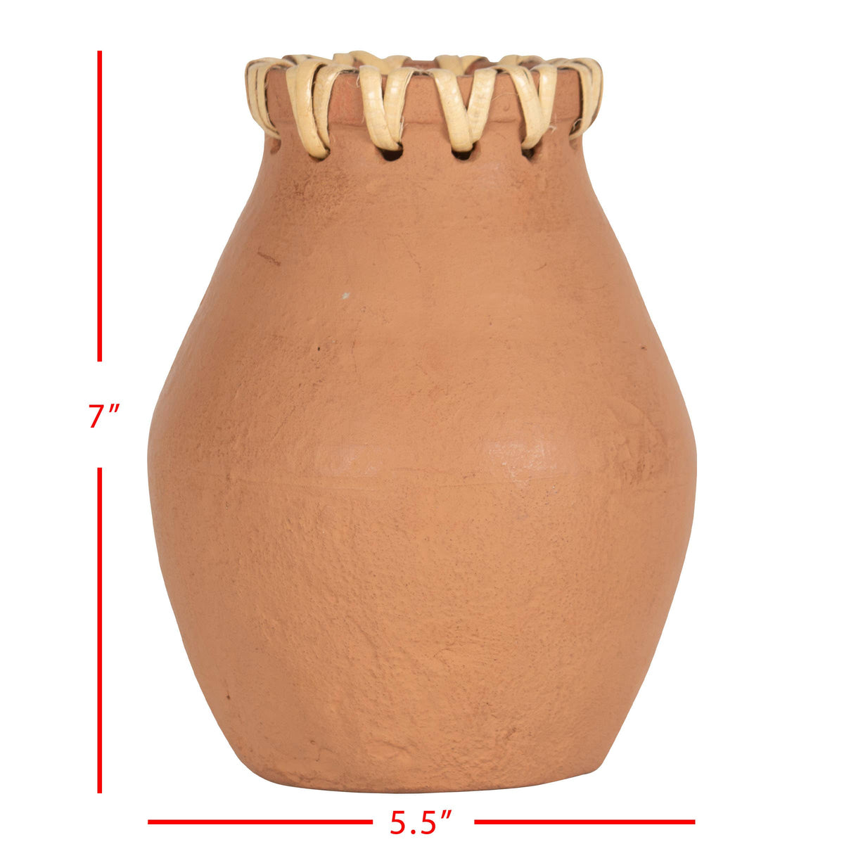 Mesa Terracotta & Cane Weave Vase