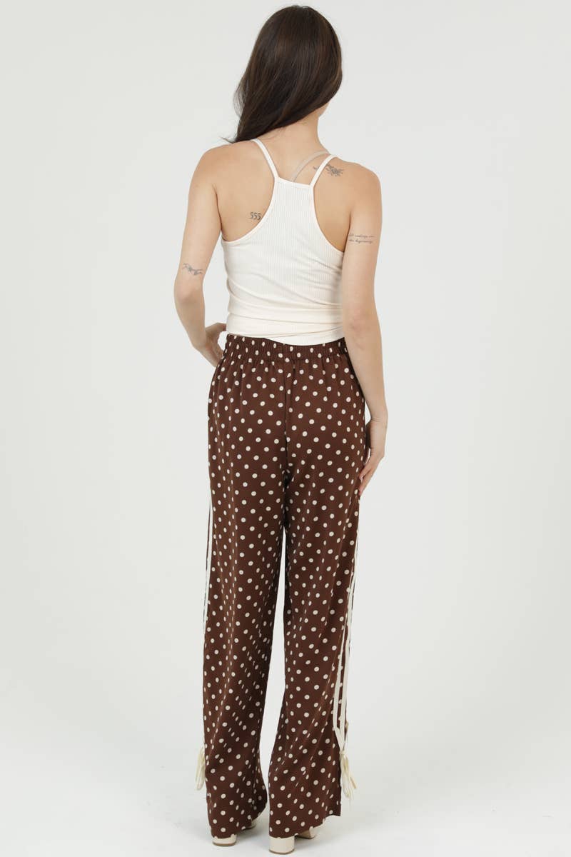 Polka Dot Wide-Leg Pant w/ Bows