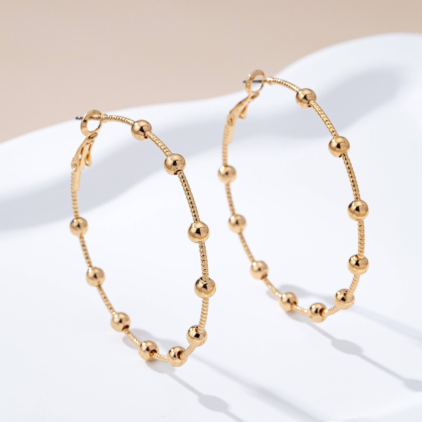 Classic Beaded Hoop Earrings
