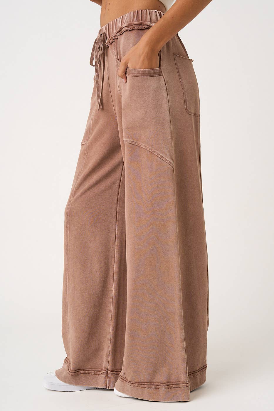 Serendipity Seam Stone Washed Wide Leg Pants