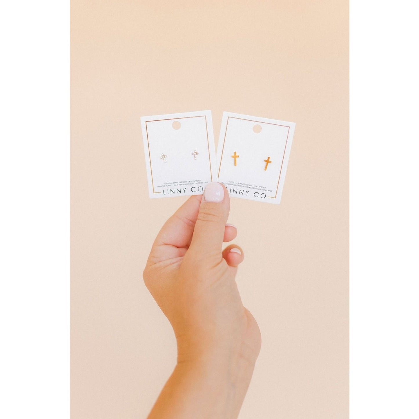 Screwback Stud Earrings - Catherine Cross Gold