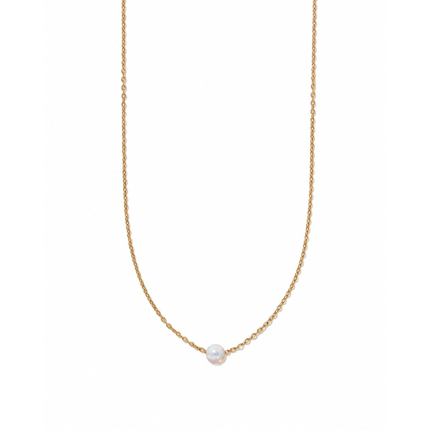 Necklace - April Floating Opal White