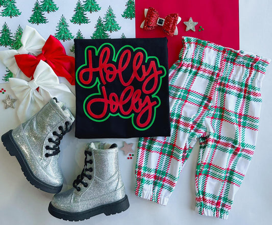 Holly Jolly Plaid Paperbag Bottoms