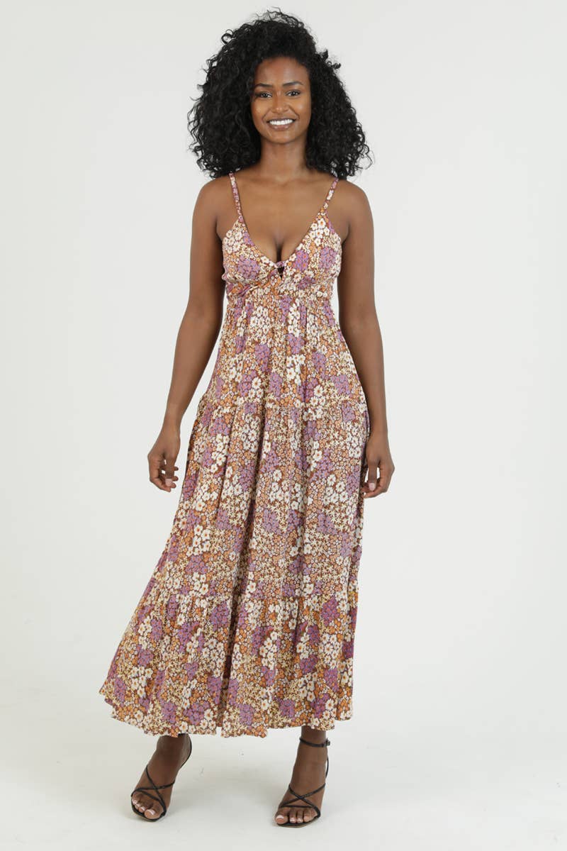 Fallin For Florals Maxi Tie Back Dress