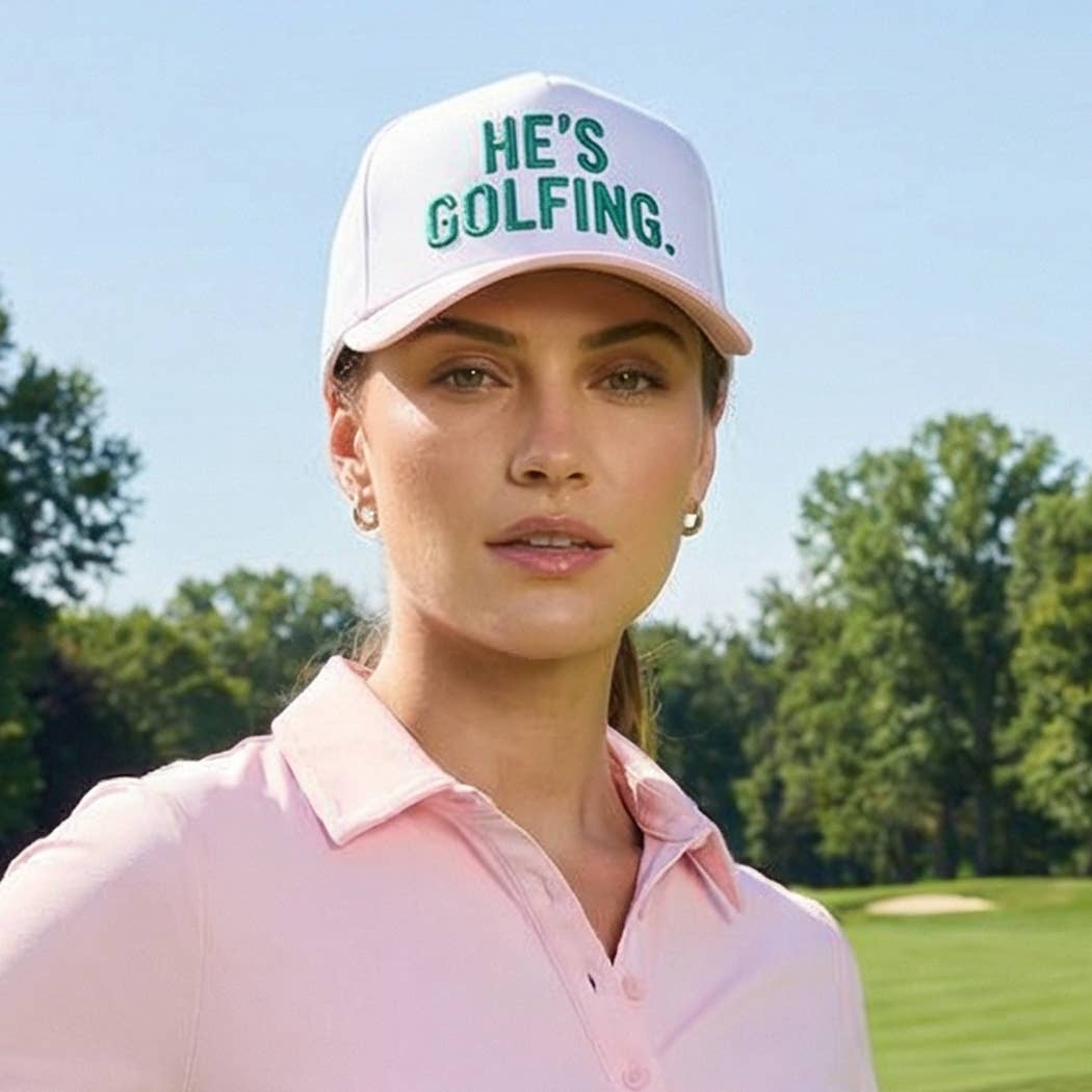 HE'S GOLFING 3D Embroidered Trucker Hat